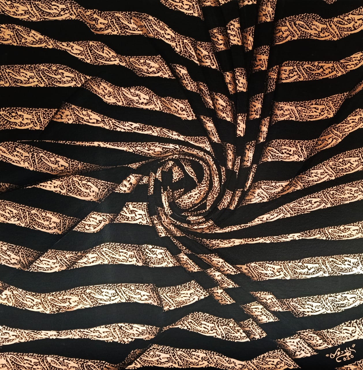 AL FirdousALREHMAN ALRAHEEM<br></br>Acrylics and Copper on Canvas<br></br>30x30 inches