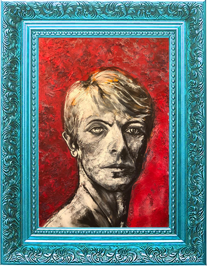 Saamiya Raazi<br></br>‘The Thin White Duke’<br></br>Oil On Canvas<br></br>64x43 inches