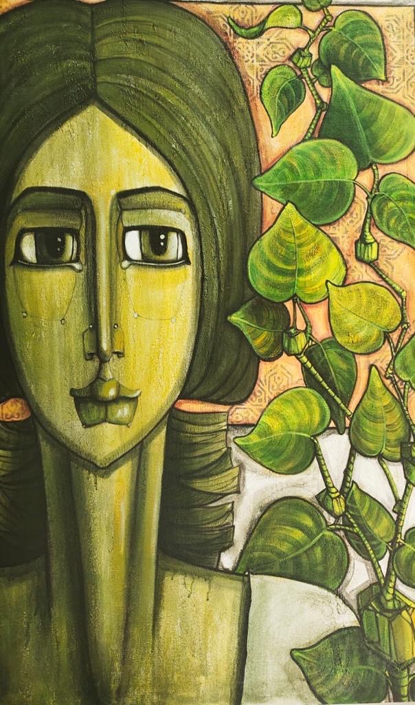 Shazia Salman<br></br>Untitled 2<br></br>Acrylics On Canvas<br></br>30x48 inches