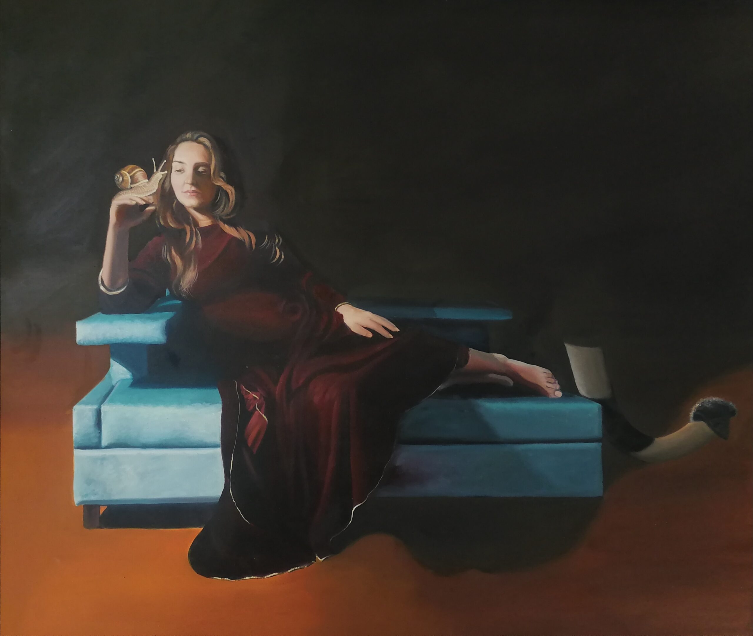 ‘Waiting in the Wings’<br>Oil On Canvas<br>45x28 inches<br>2022