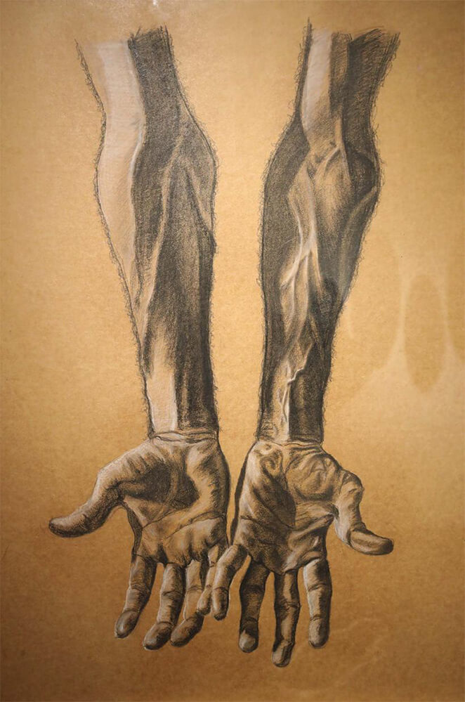 Untitled <br> 21`` X 27`` <br> Charcoal on Brown Paper