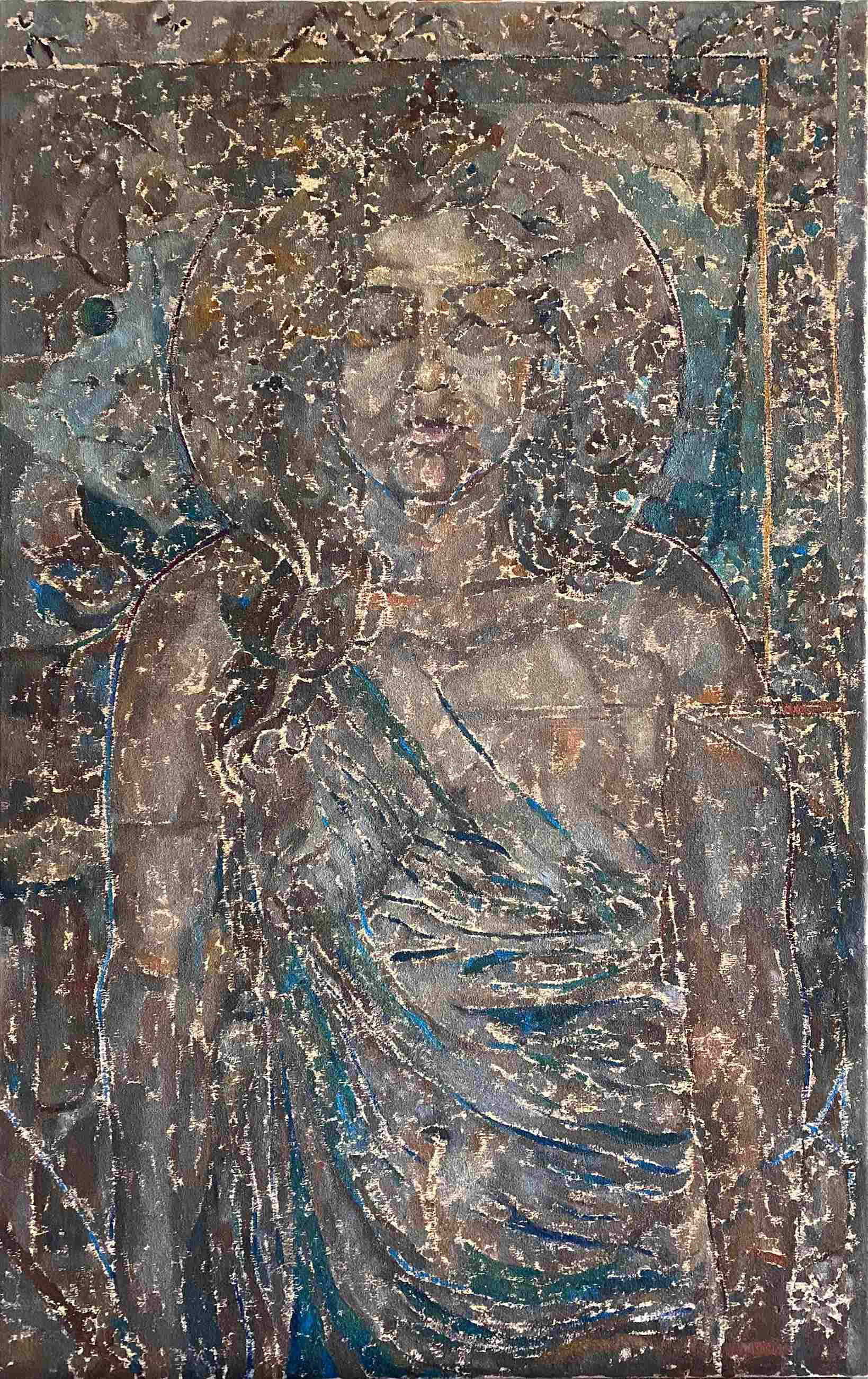 Artist: Saddam Murad<br>Title: ayyam e gul III<br>Medium: Oil on canvas<br>Size: 36x48 inches<br>Framed: Stretched