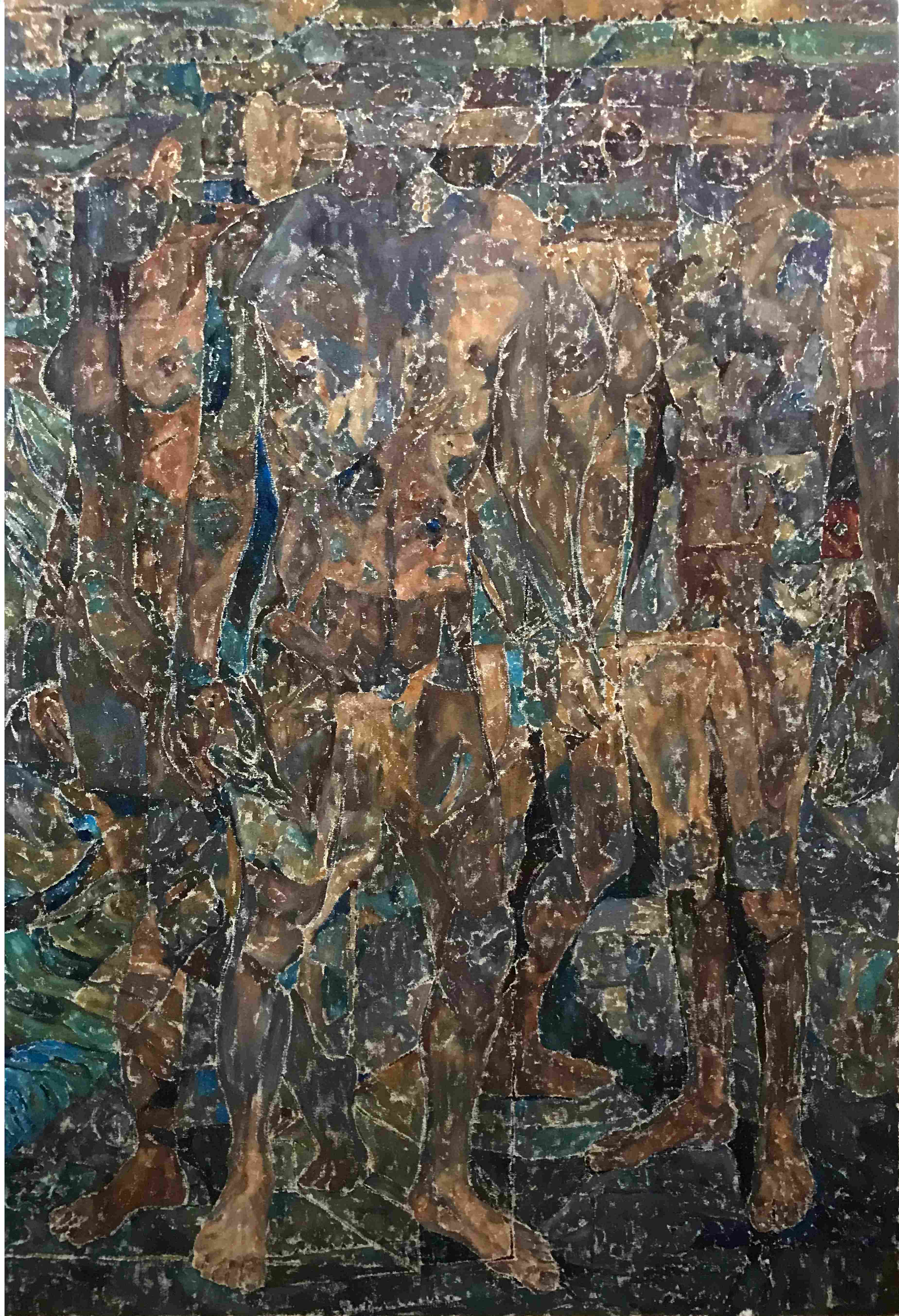 Artist: Saddam Murad<br>Title: maraka III<br>Medium: Oil on canvas<br>Size: 48X72 inches (vertical)<br>Framed:Stretched