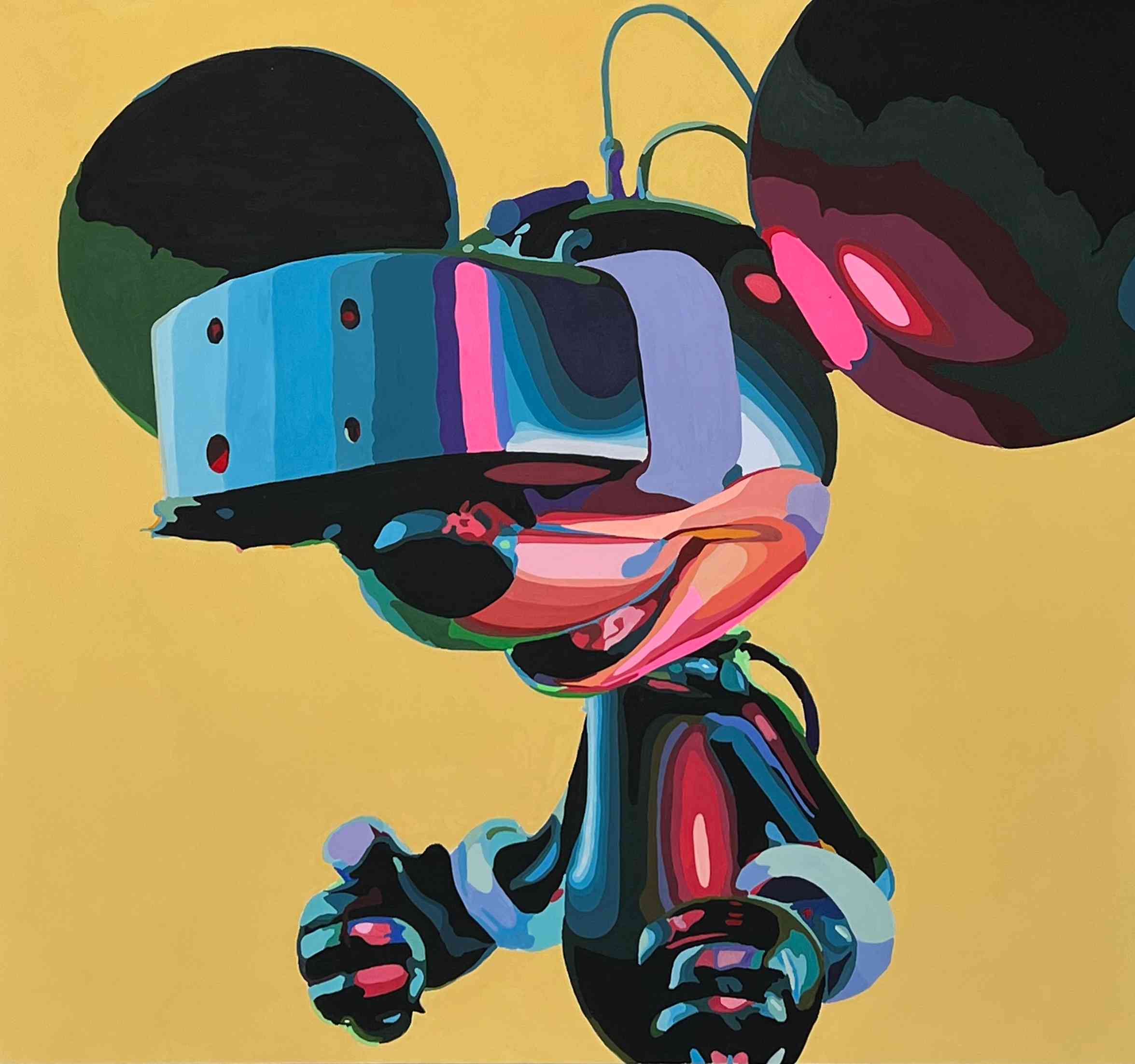 Mickey's Manic Mania<br>Medium: Acrylic on Canvas with Augmented Reality<br>Size: 36x36 inch