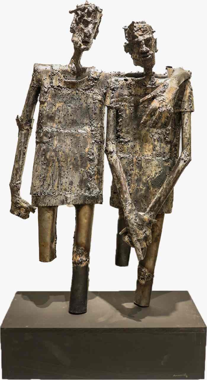 Artist: Casim Mahmood<br>Title: The Labourers<br>Medium: Welded Metal<br>Size in inches: 24(L) x 12(W) x 30(H)
