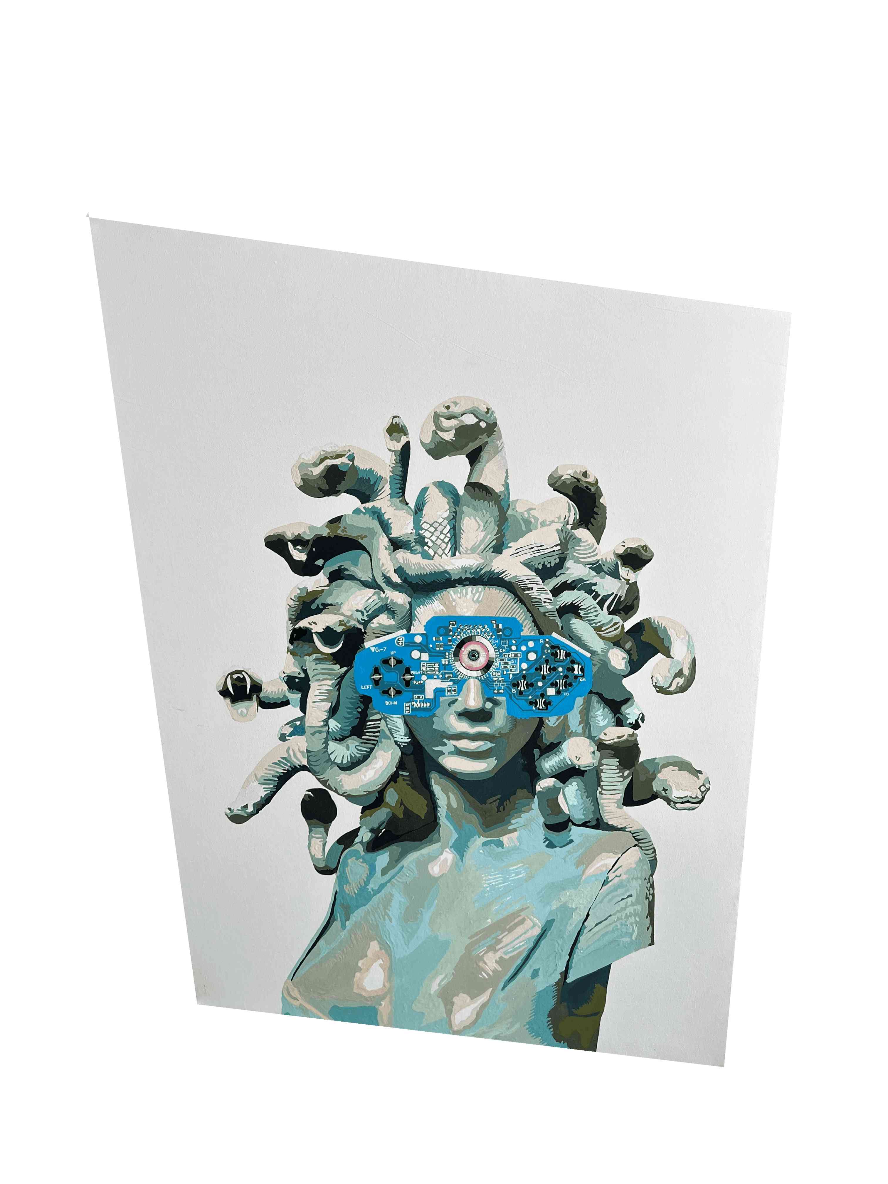 Artist: AB Rehman<br>The Medusa Ghaze<br>Medium: Acrylic on Canvas with Augmented Reality<br>Size: 32x35 inch