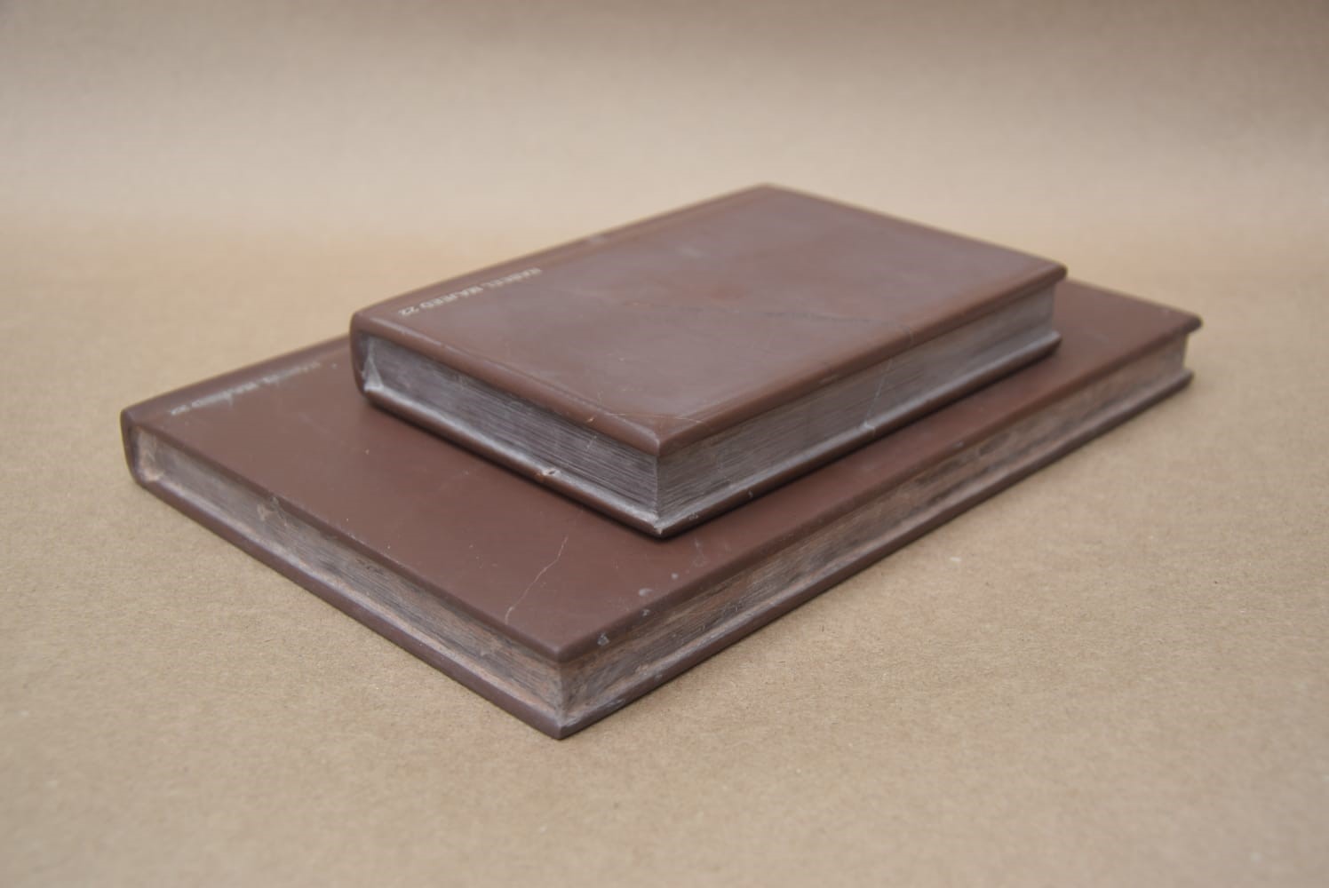 Untitled<br>Medium: Marble carving <br> Size: Chocolate Brown 6 x 4.3 x 0.6 inches,<br>  Chocolate brown 9 x 6 x 0.6 inches