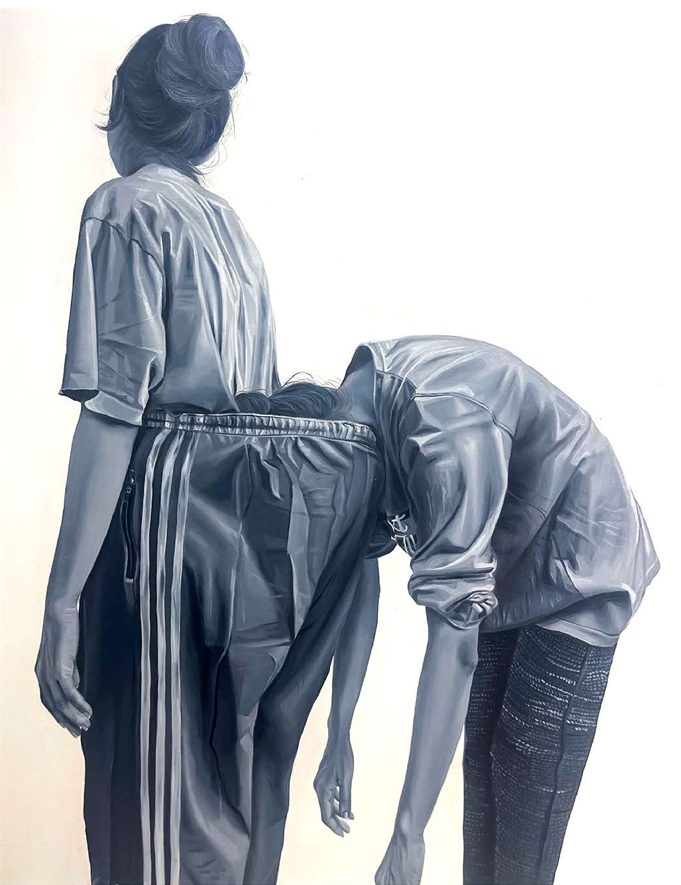 Friend Ass Family<br> Medium: Oil on Canvas<br> Size: 42 x 32 in