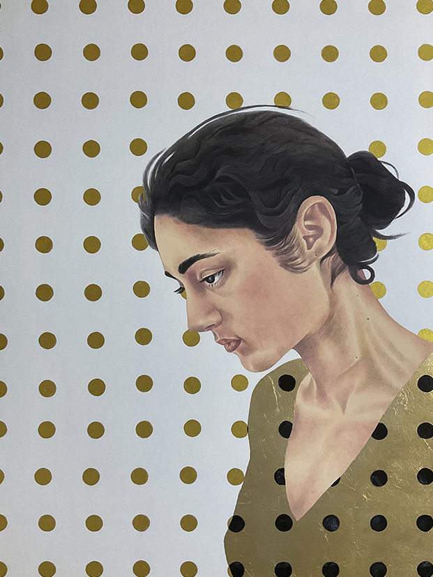 Untitled VII <br>Medium: Gouache and gold leaf on wasli  <br> Size: 30x40 in