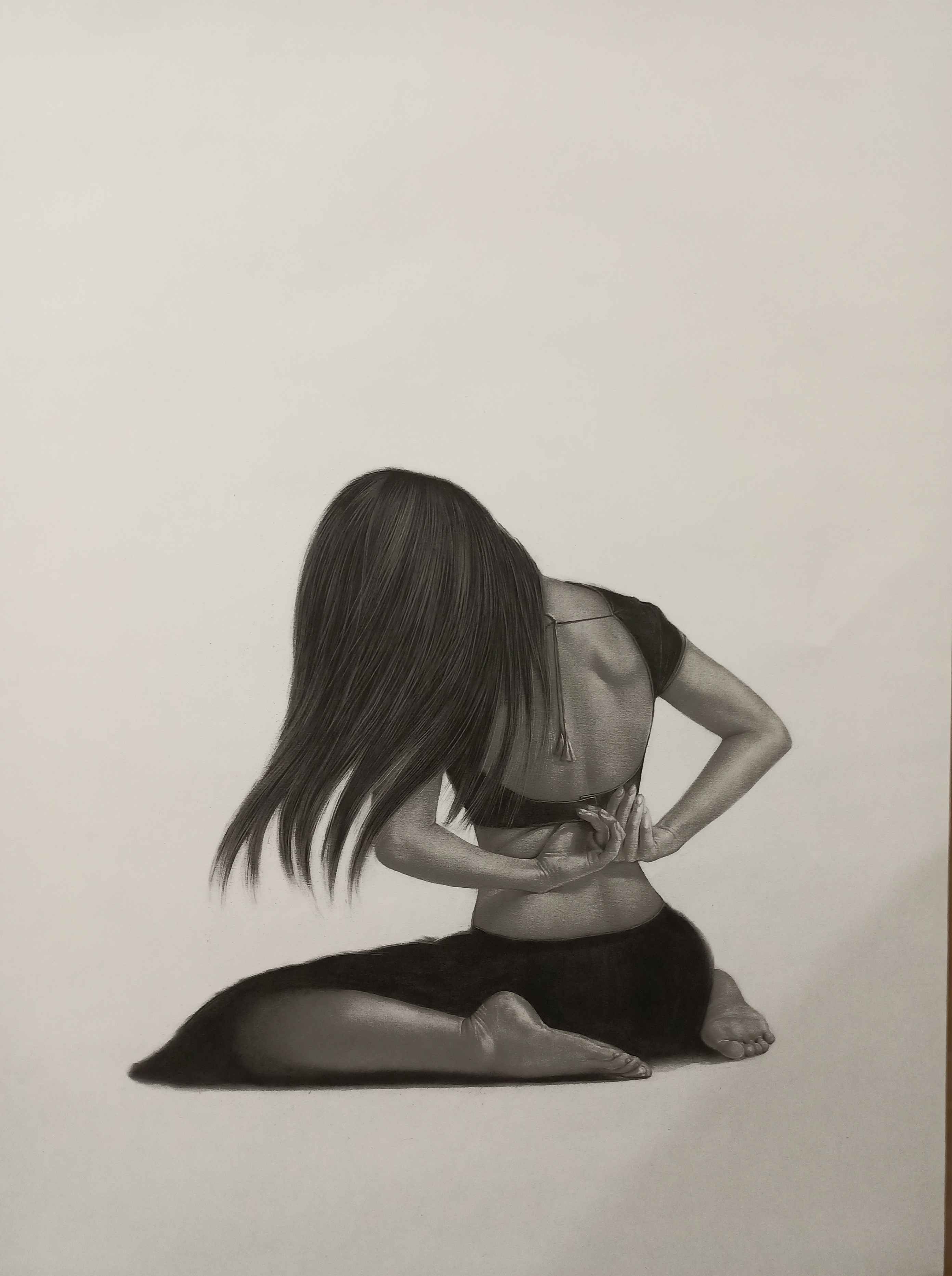 Artist: Ali Karimi<br> Title: UNTITLED 01<br> Medium: Graphite andCharcoal on paper<br> Size: 43x30 inches