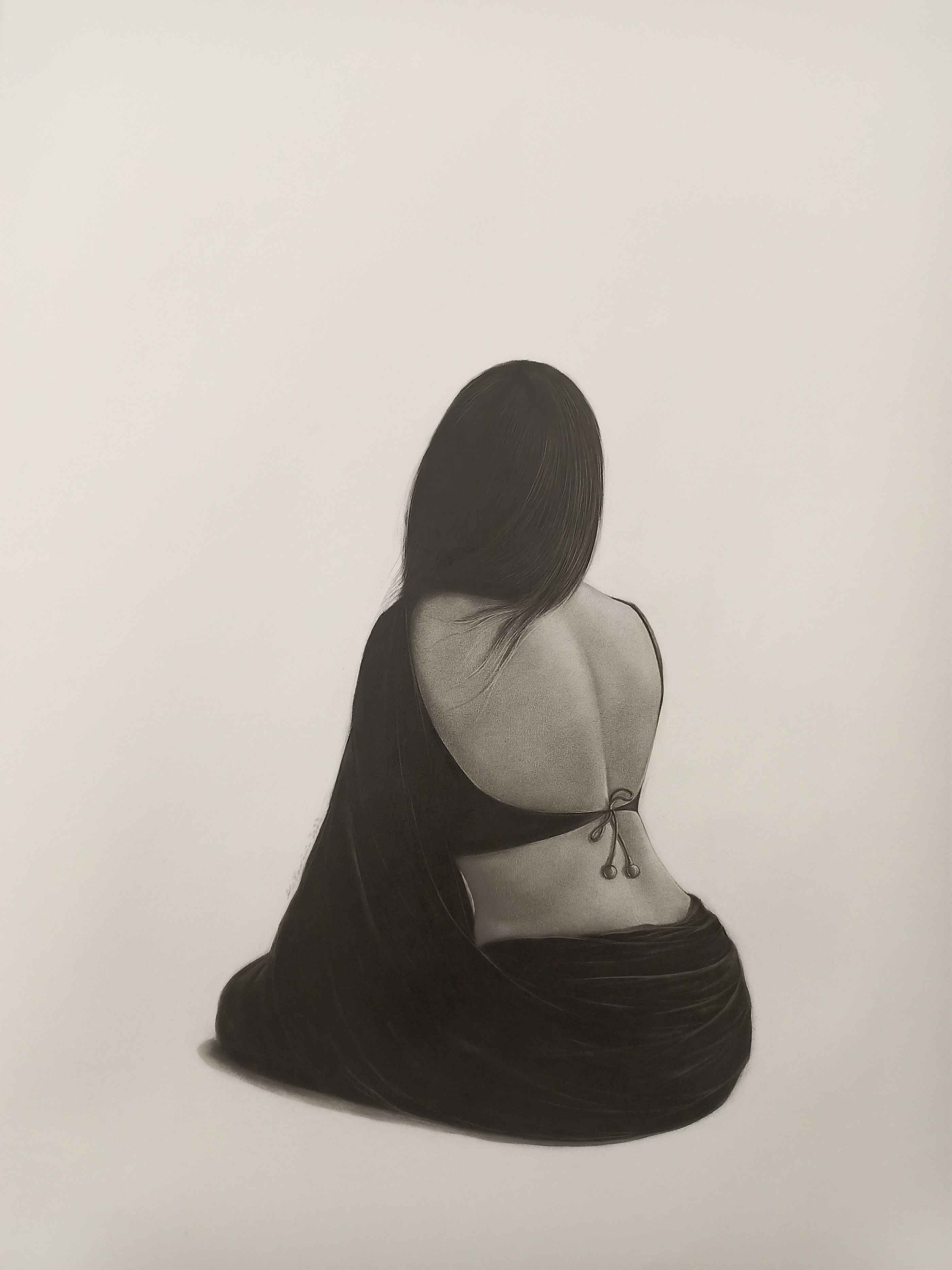 Title: UNTITLED 03<br> Medium: Graphite andCharcoal on paper<br> Size: 43x30 inches