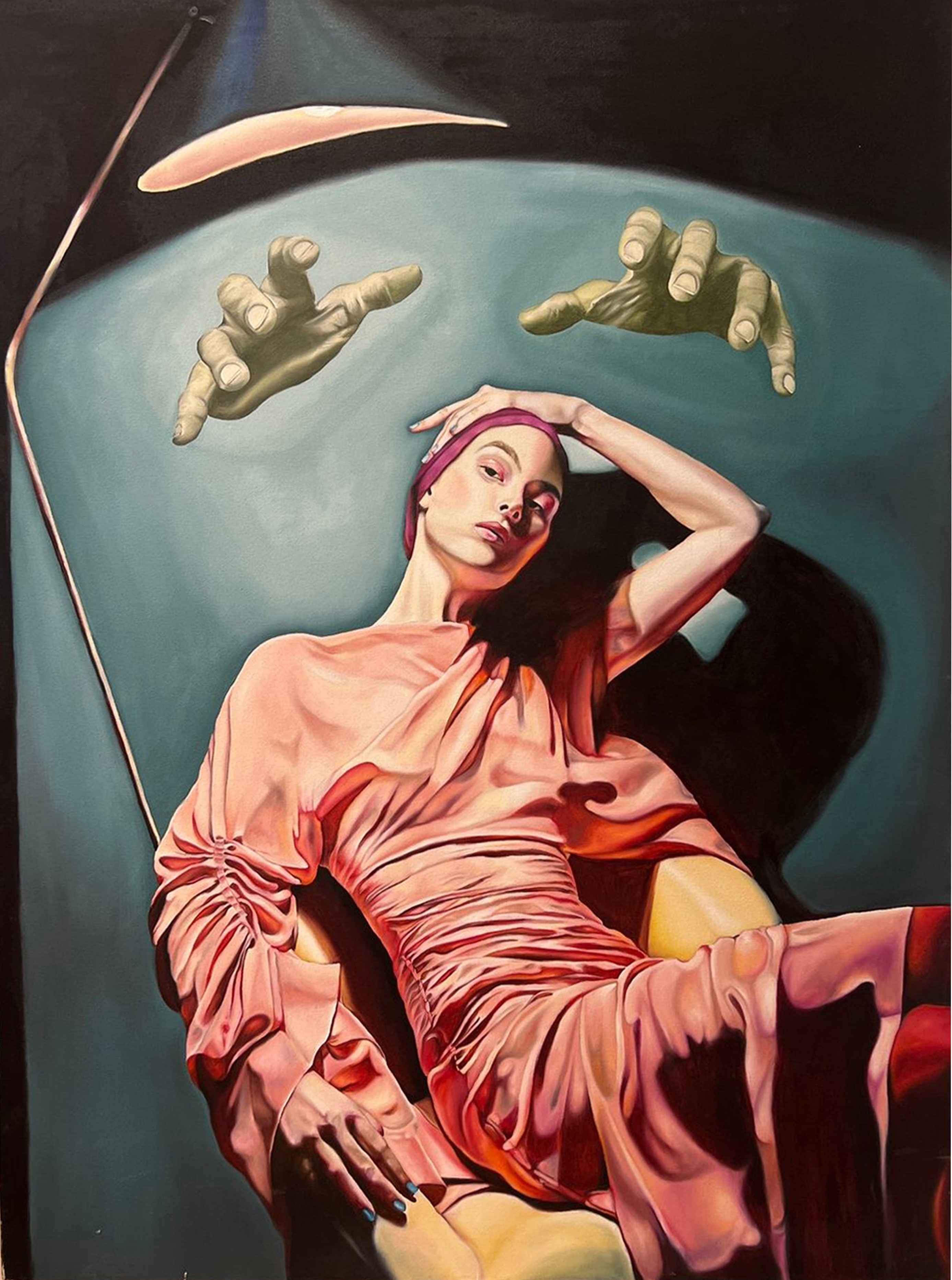 Artist: Aun Raza  <br> Title:  UNTITLED<br> Medium: Oil on canvas<br> Size: 48x36 inches