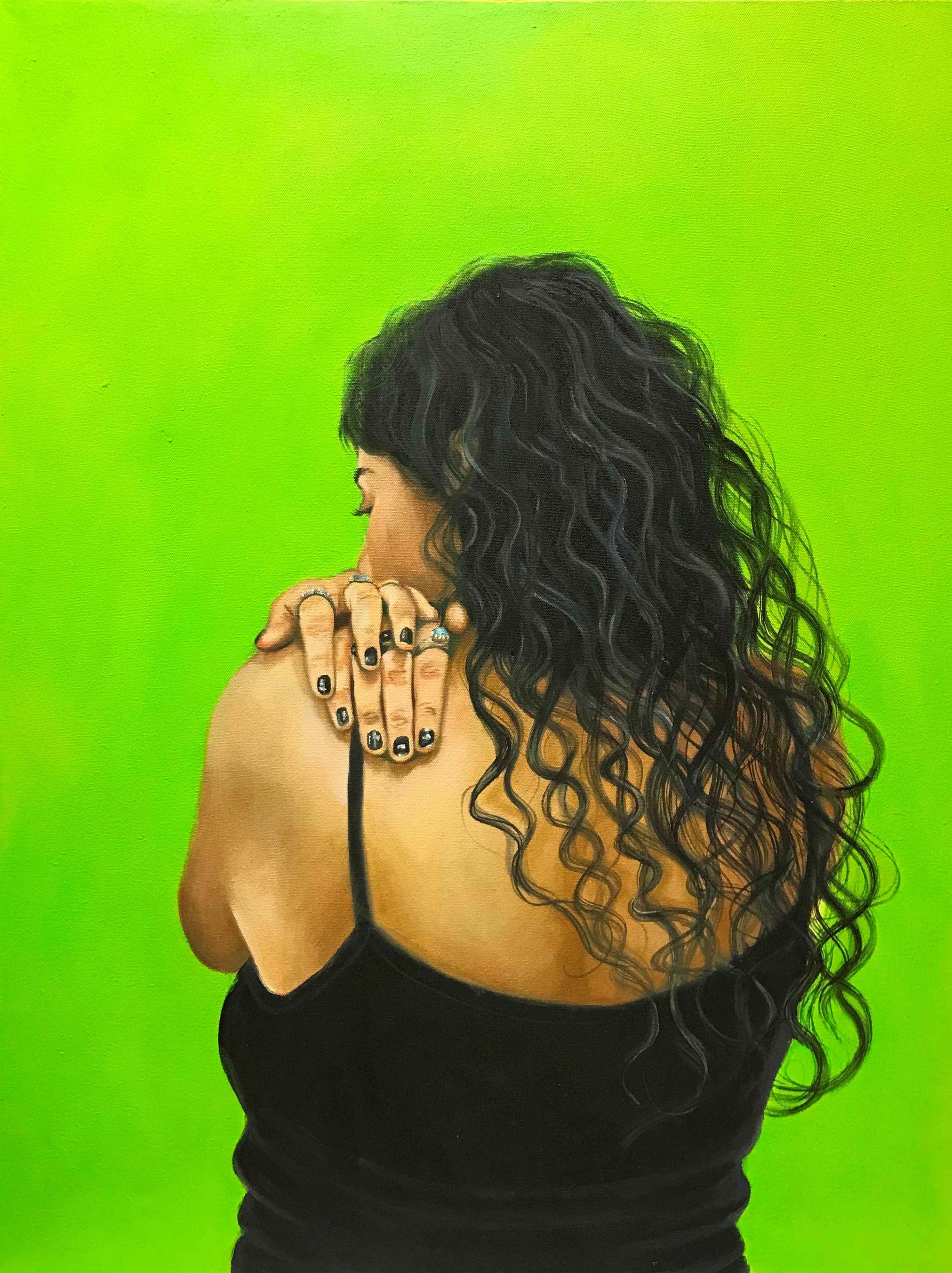 Artist:  Erum Akhtar <br> Title:   INTROSPECTION III  <br> Medium: Oil on canvas<br> Size: 30x24 inches