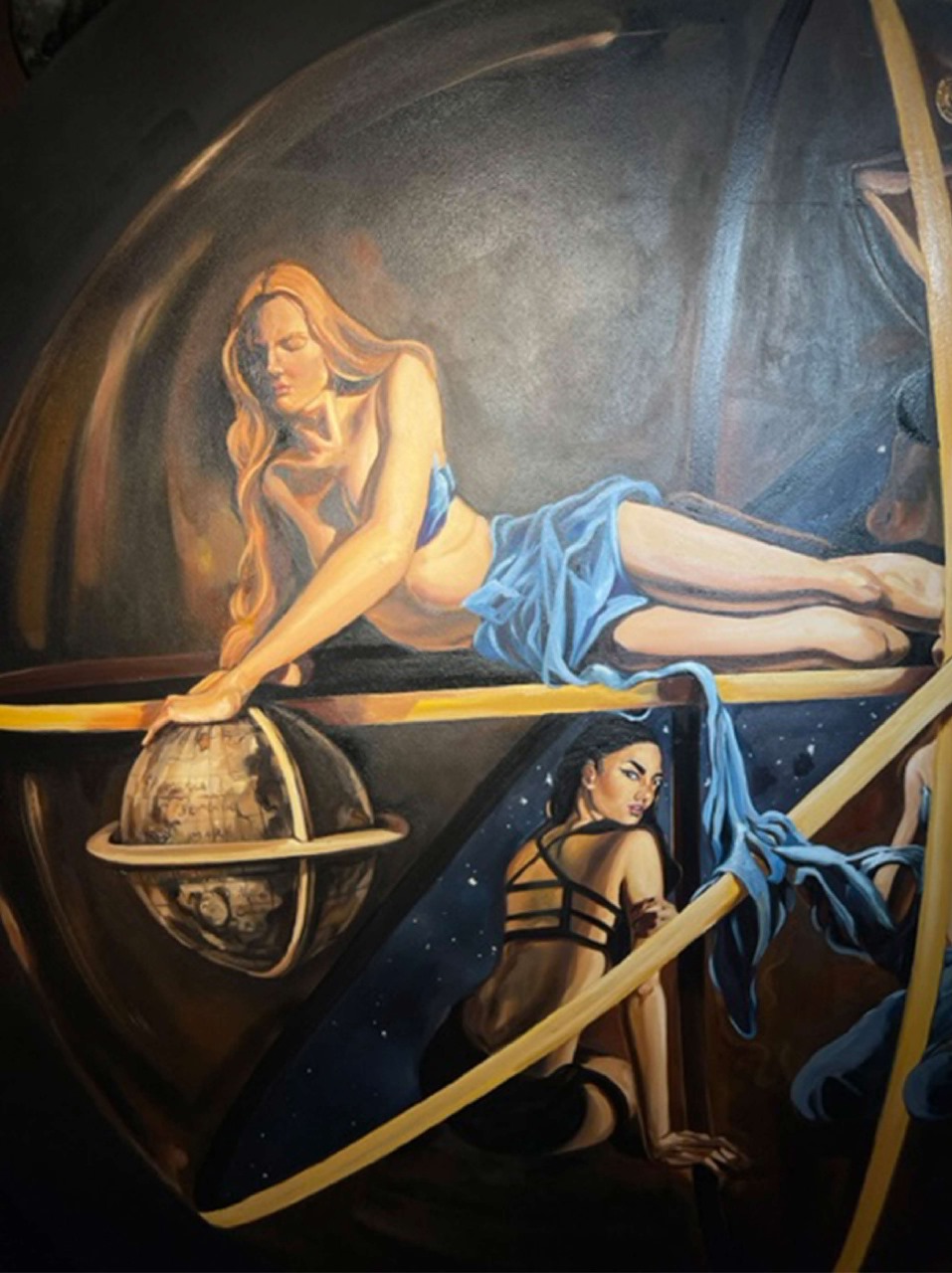 Artist: Araimish Malik<br/>Title: "As the uniiverse of the soul " <br> Medium: Oil on Canvas<br>Size: 3 Feet Diameter