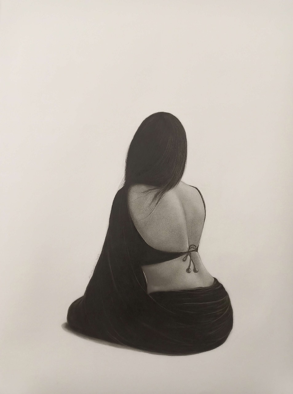 Artist: Ali Karimi<br/>Title: "Untitled 3" <br> Medium: Graphite and Charcoal on paper<br>Size: 43 x 30in