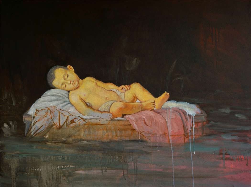 Artist: Zahid Mayo<br/>Title: "ABANDONED" <br> Medium: Oil on Canvas <br>Size: 48 x 36 in