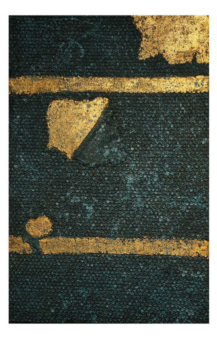 Artist: Hidayat Marwat<br/>Title: "MEDITATION II" <br> Medium: Gold Leaf, IndustrialPaint and Fiberglass <br>Size: 36 X 24 in