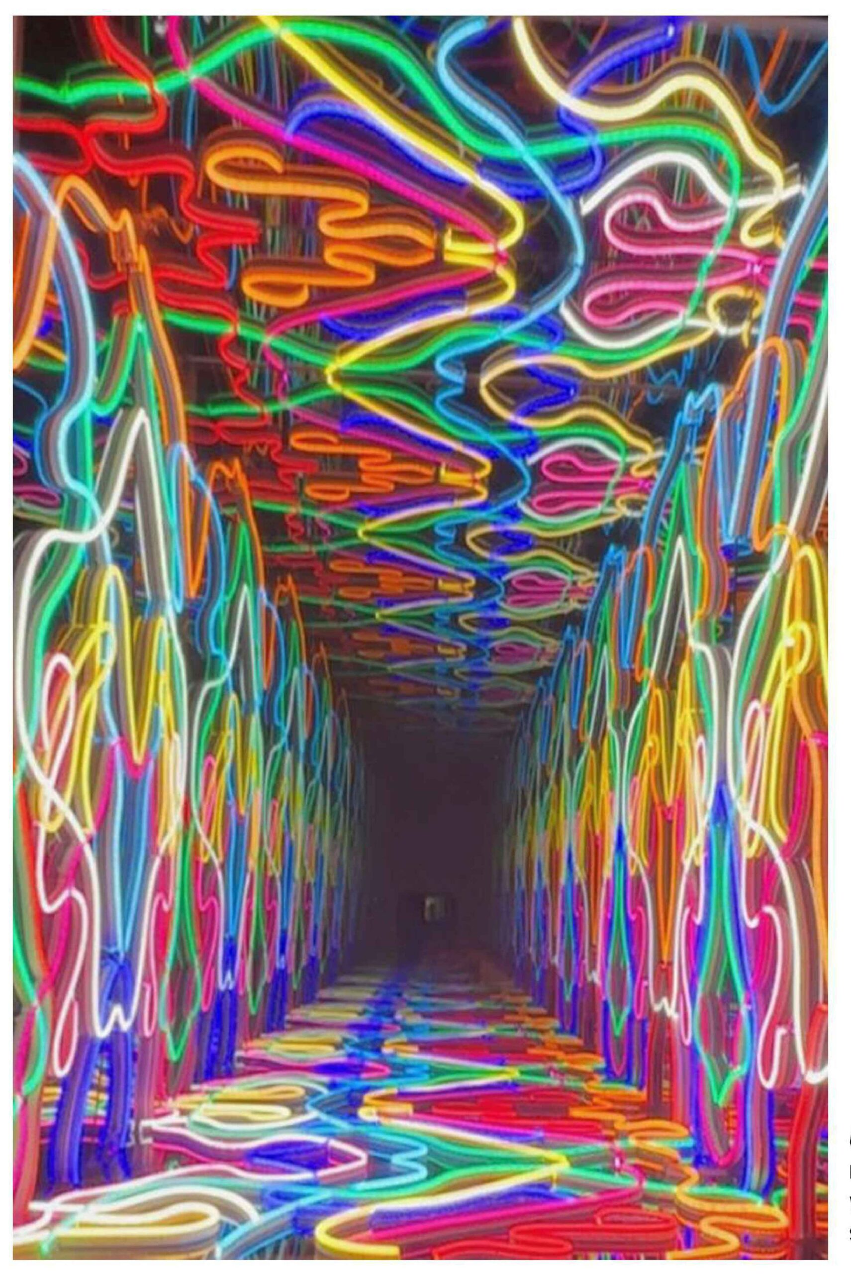 Artist: Amna Abbas <br />Title: "UNTITLED" <br> Medium: Installation, Neon,Wood, Mirror, Glass<br>Size: 27.6 X 39.6 in