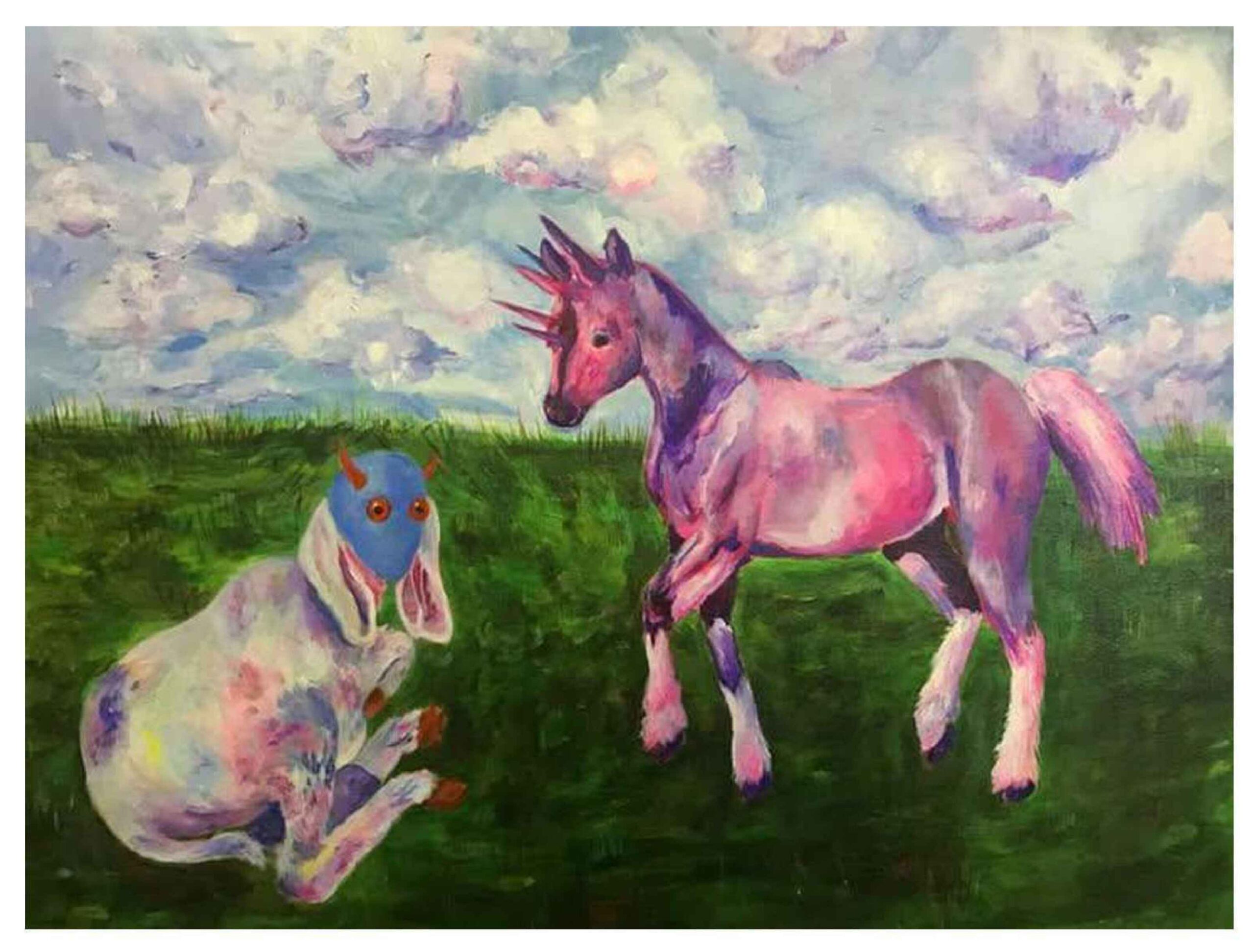 Artist: Anusha  Mahmood  <br />Title: "EVERYTHING'S RUINED" <br> Medium: Acrylic on Canvas<br>Size: 24 X 30 in