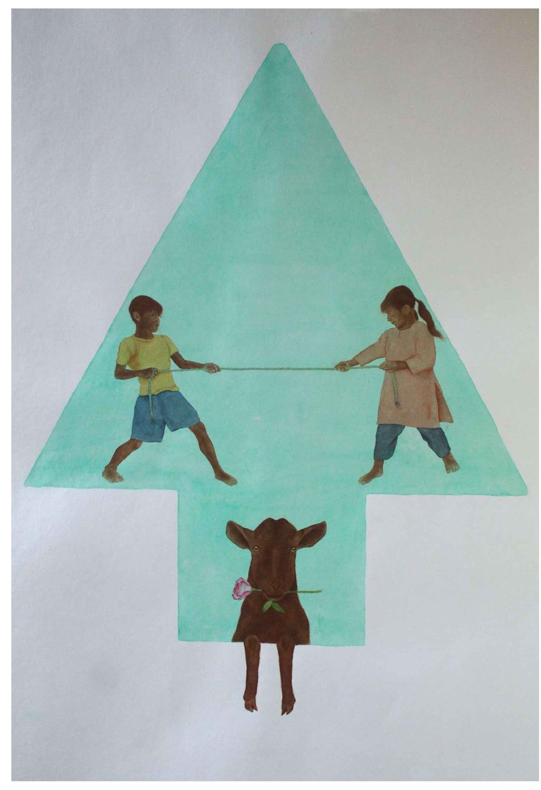 Artist: Bakhtiyar Ahmad <br />Title: "UNTITLED" <br> Medium: Watercolour on sheet <br>Size: 40 X 27 in