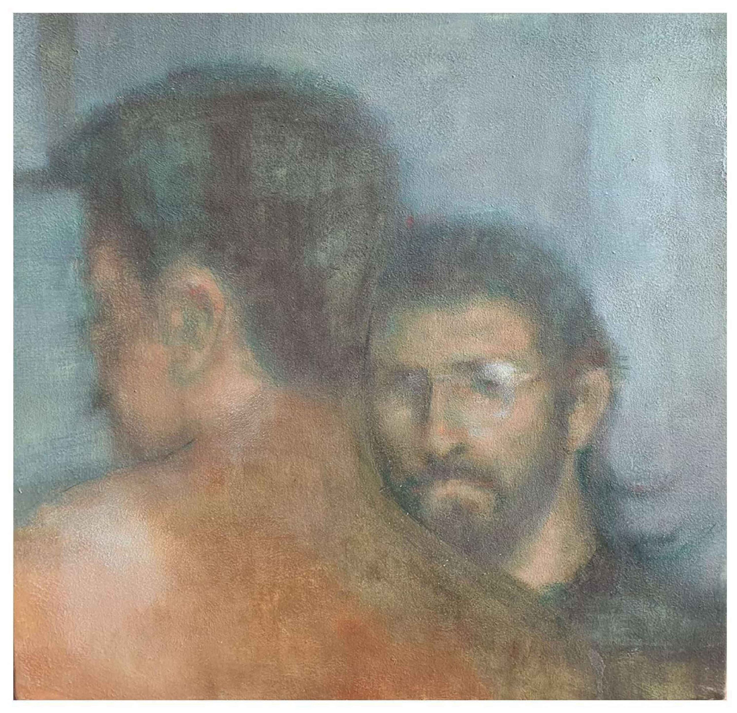 Artist: Churchill <br />Title: "PERIPHERAL LONGING" <br> Medium: Oil on Canvas <br>Size: 21 X 21 in