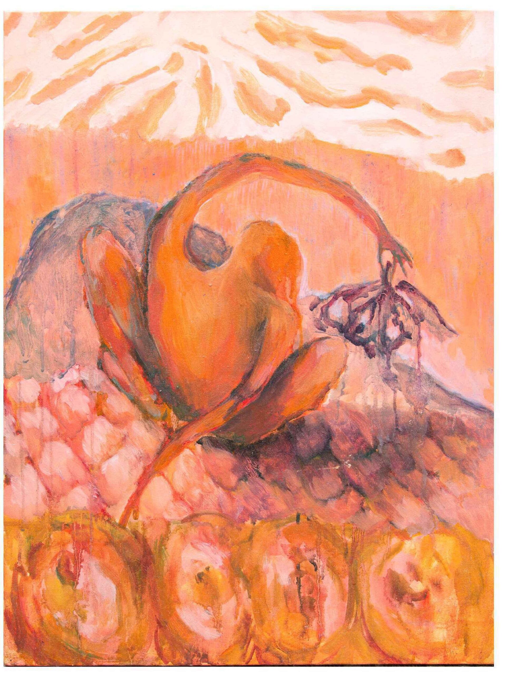 Artist: Fatima Ahmad<br />Title: "WATCHING TIME PASS ME BY  " <br> Medium: Oil on Canvas<br>Size: 18 X 24 in