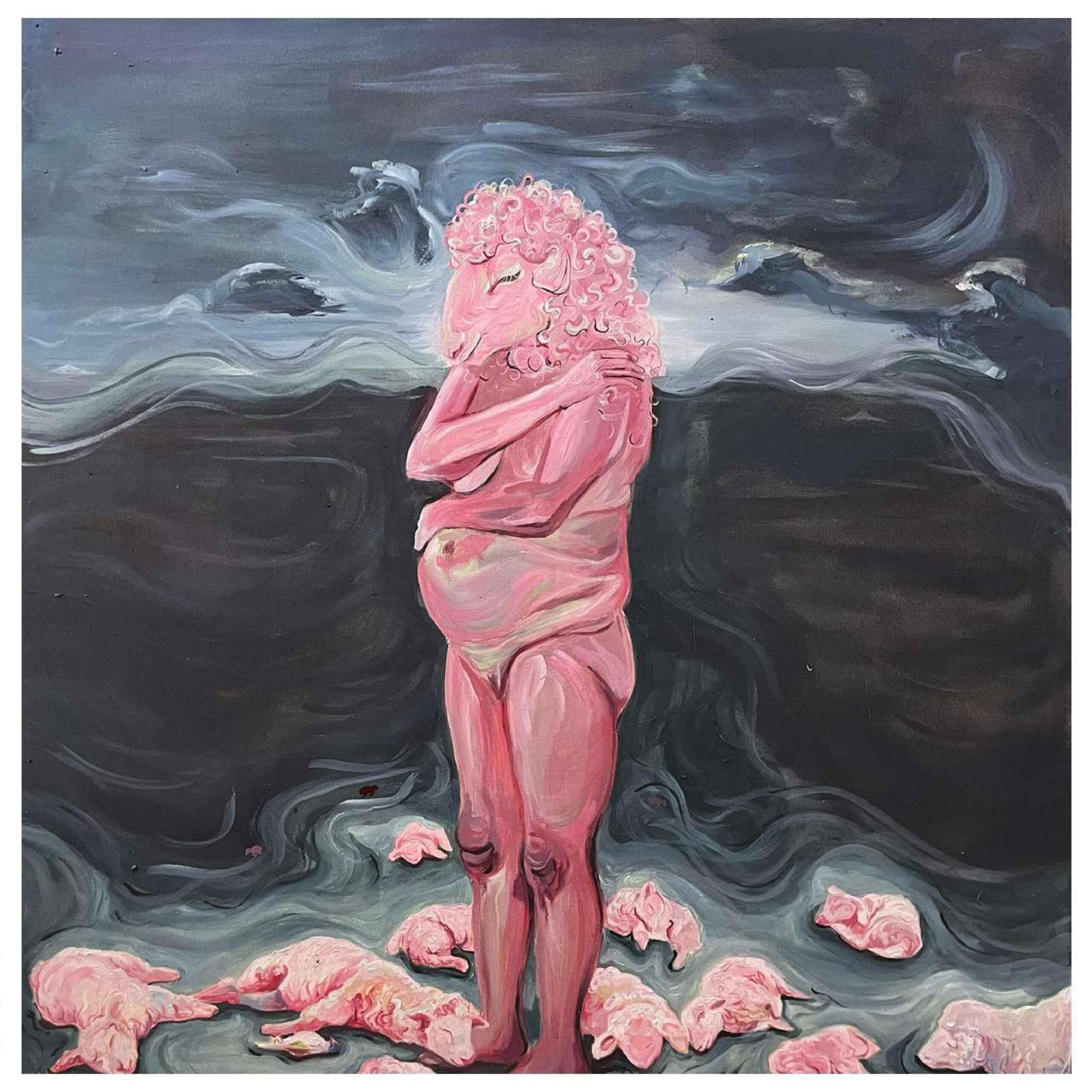Artist: Huda Saeed<br />Title: "FRAGMENTS" <br> Medium: Oil on Canvas <br>Size: 48 X 48 in