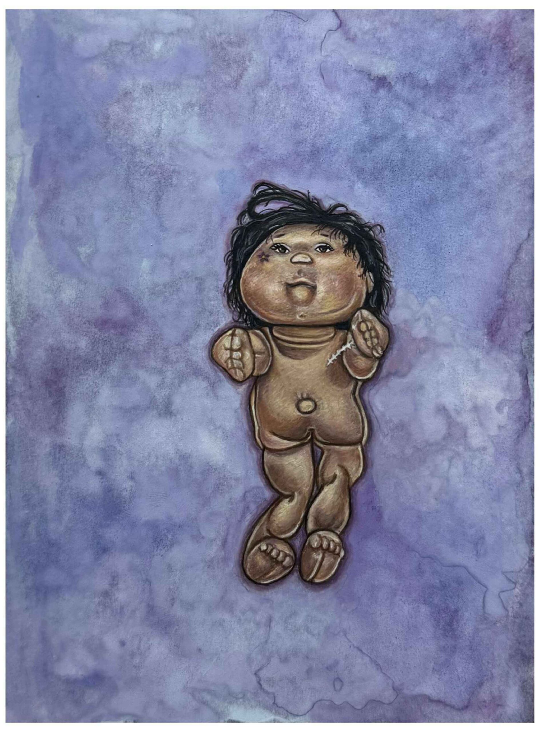 Artist: Ishma Fahim<br />Title: "PUT ME BACK ON THE SHELF (II)" <br> Medium: Gouache on wasli <br>Size: 6 X 4 in