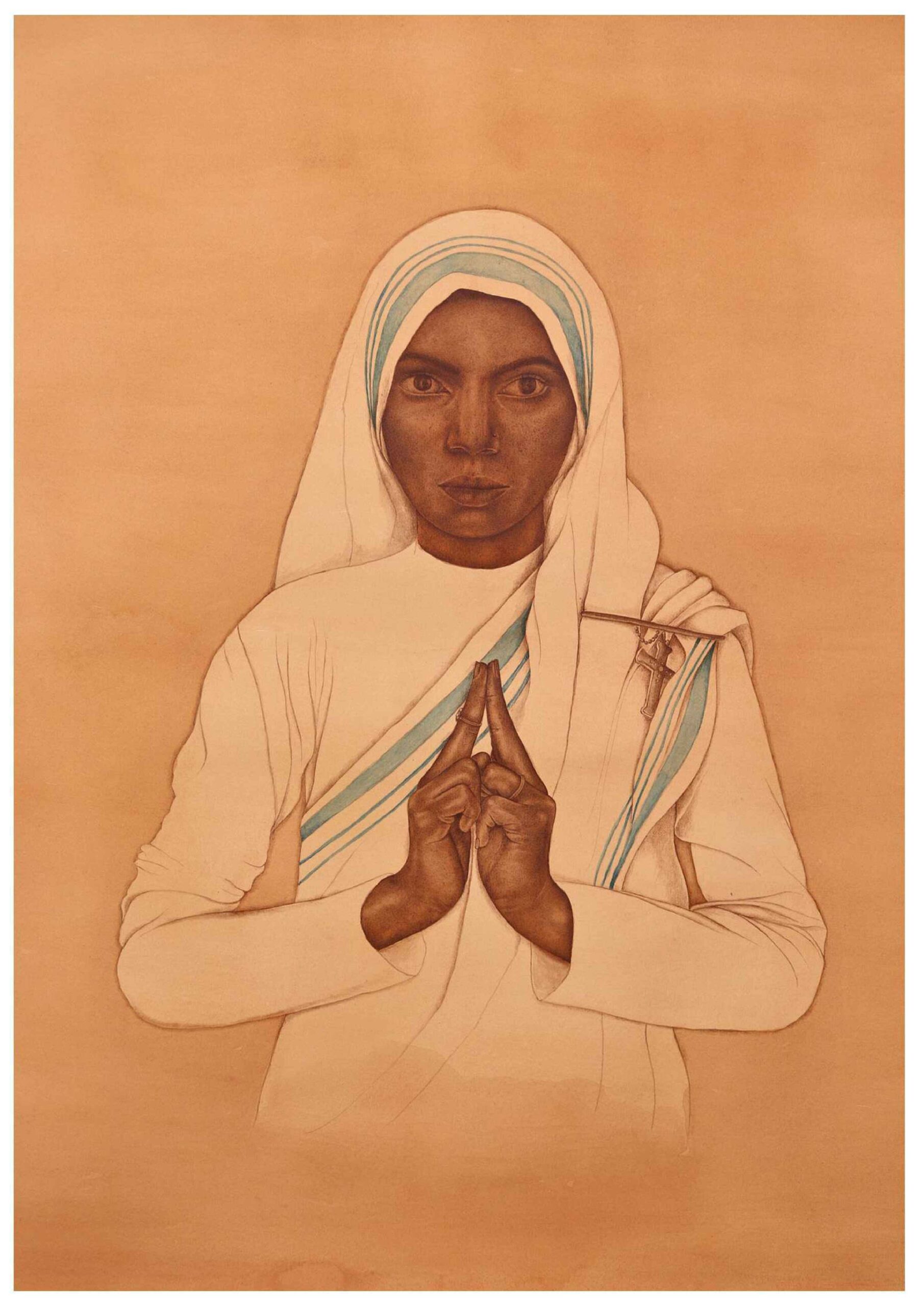 Artist: Kiran Aslam<br /> Medium: Tea Wash and Pigment on paper <br>Size: 30 X 27 in