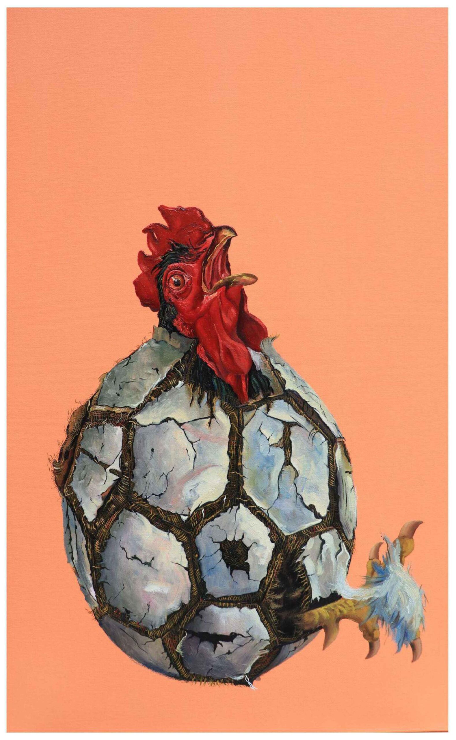 Artist: Muhammad Asif  <br />Title: ROASTERS BALLAD" <br> Medium: Oil on Canvas <br>Size: 32 X 24 in