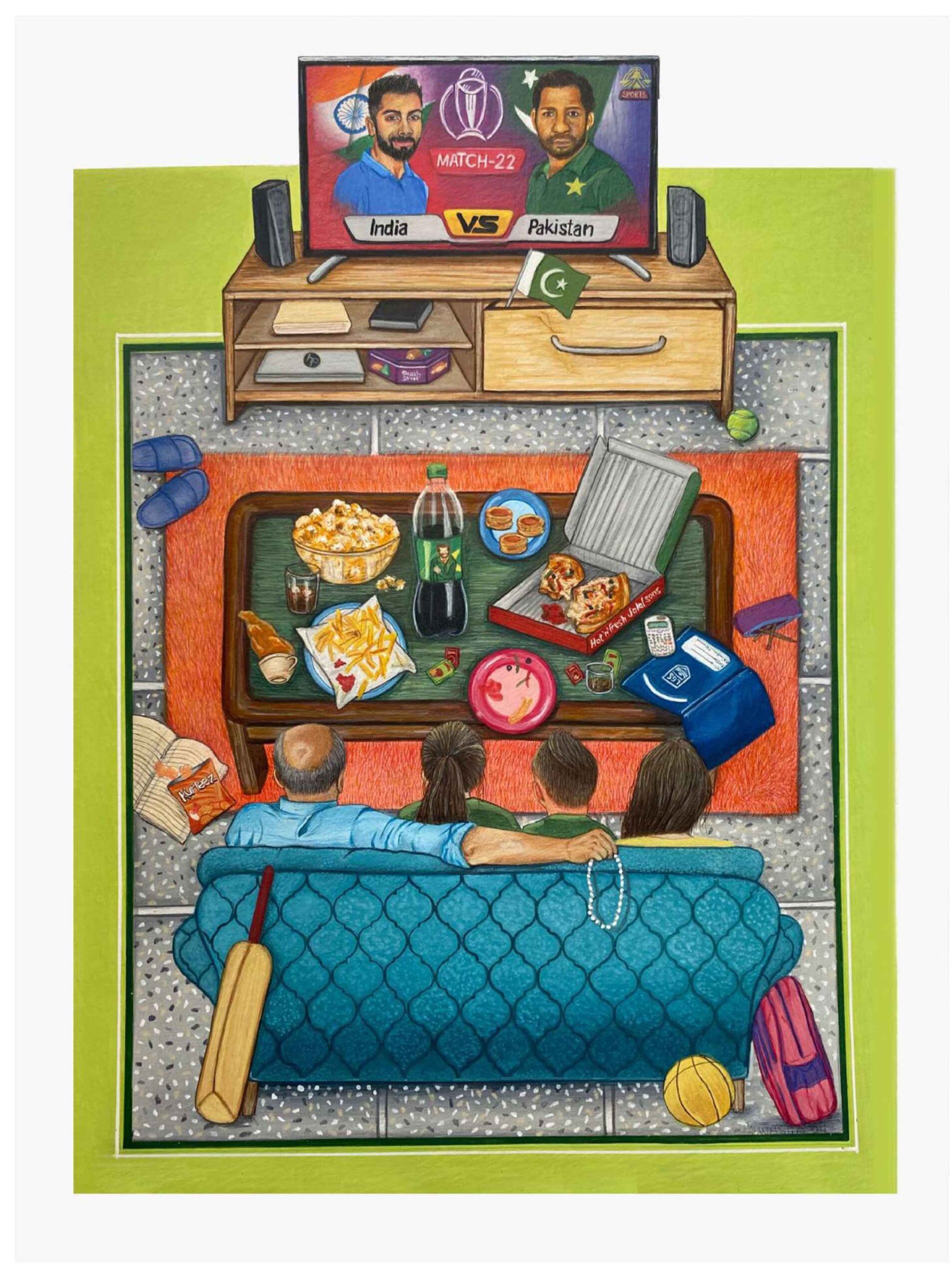 Artist: Palwasha Fatima<br />Title: جذبه جنون <br> Medium: Gouache on Wasll <br>Size:  9.5 X 6.3 in