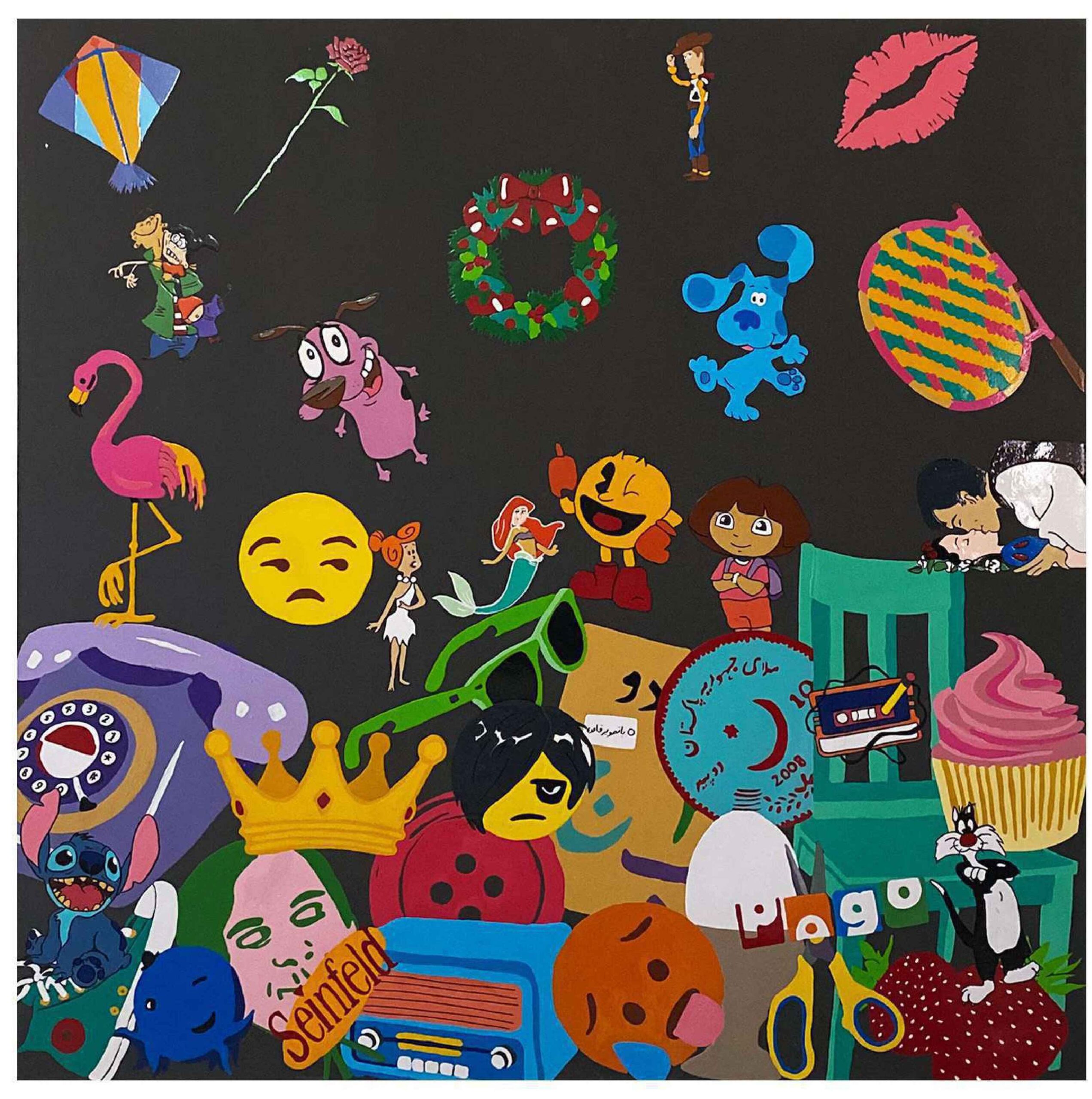 Artist: Zoha Zafar Malik <br />Title: FADING AWAY <br> Medium: Enamel on Canvas<br>Size: 60 X 60 in